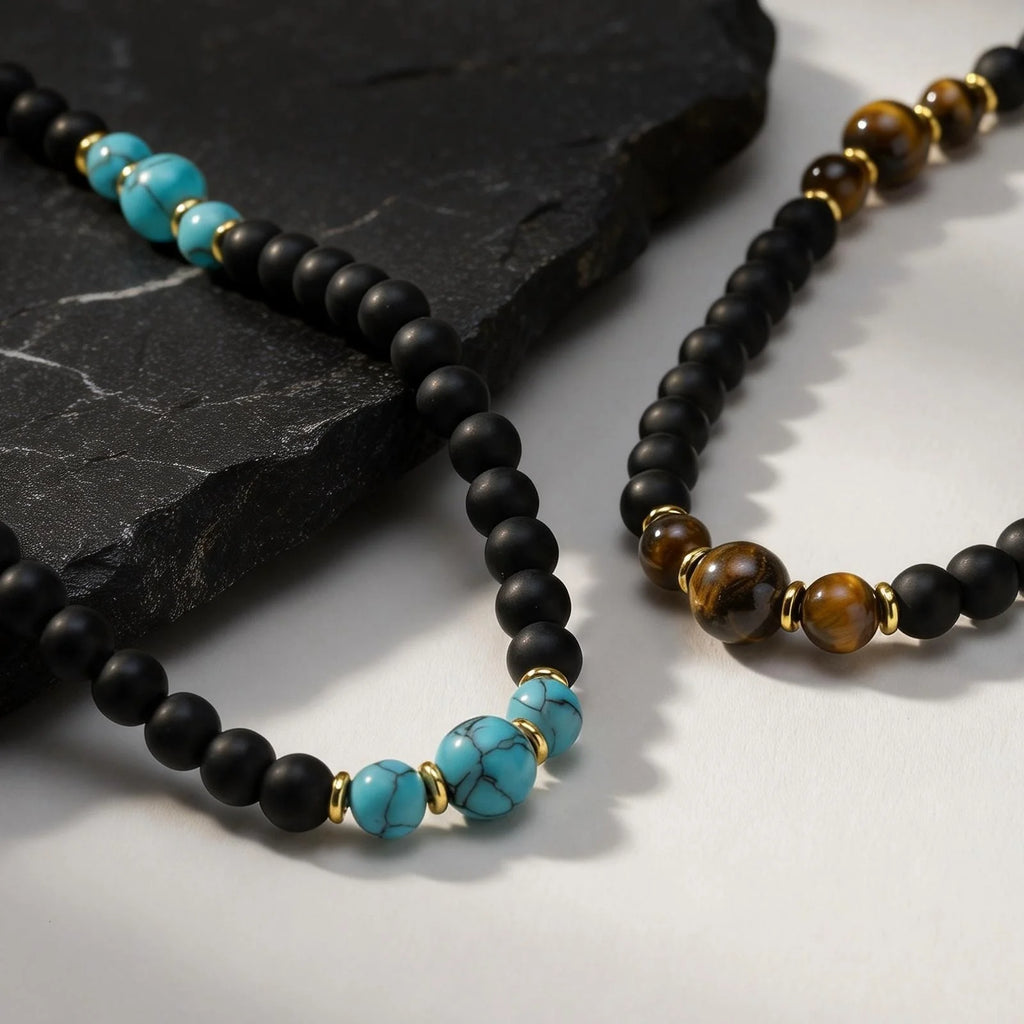 Turquoise Beaded Stone Collar Necklace