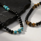 Turquoise Beaded Stone Collar Necklace