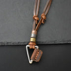 Leather Triangle Rope Chain Necklace — Zinc Alloy