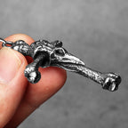 Viking Crow Bone Cross Men Necklaces Stainless Steel Amulets Pendant Chain Women Fashion Jewelry Punk Accessories Gift Wholesale