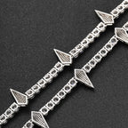 Black Panther Necklace 5mm Iced Out CZ Cubic Zircon Tennis Chain Rivet Wolf Tooth Charm Fashion Hiphop Jewelry Gift for Mens