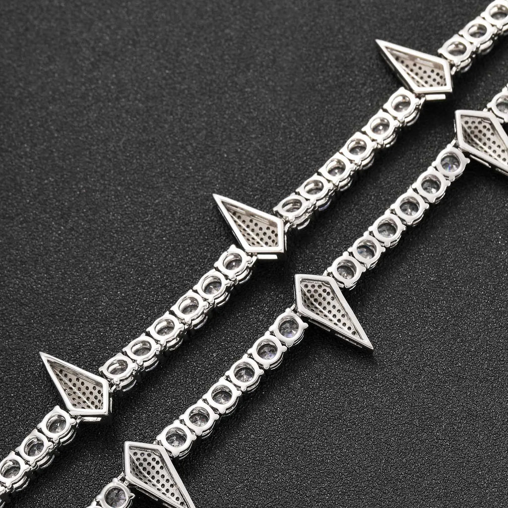 Black Panther Necklace 5mm Iced Out CZ Cubic Zircon Tennis Chain Rivet Wolf Tooth Charm Fashion Hiphop Jewelry Gift for Mens