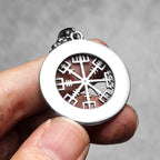 Viking Compass Stainless Steel Pendant Necklace