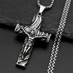 Cross Jesus Christ Silver Pendant Retro Crucifix