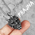 Hannya Mask Pendant Necklace — Stainless Steel