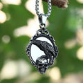 Gothic Crow Skull Stainless Steel Pendant Necklace