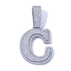 Gold Iced Out Letter Pendant Necklace Capital 18K