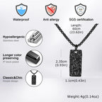 Vnox Wrinkle Geometric Necklace for Men, Stainless Steel Rectangular Pendant Box Chain Necklaces, Punk Jewelry Halloween Gifts