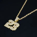 2026 Hip Hop Number 23 Pendant Necklace 4mm Rhinestone Tennis Chain Sparkling Punk Jewelry for Men Women Fashion Accessory Gift