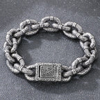 Massive 16mm Wide Link Man Bracelet for Men Vintage 316l Stainless Steel Men's Chain Bracelets Punk Jewelry Male