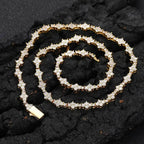 THE BLING KING Honeycomb Tennis Chain Necklace Prong Setting 5A Cubic Zirconia Choker HipHop Fashion Jewelry For Party