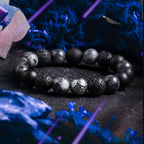 Block Volcanic Lava Stone Bracelet Men Black Classic Matte Obisidian Labradorite Bead Jewelry Women Birthday Gift for