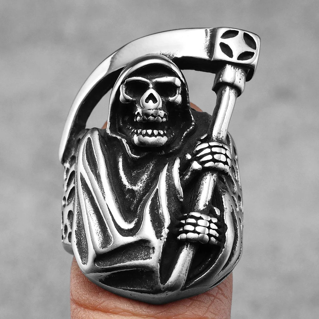 Skull Grim Reaper Ring Stainless Steel