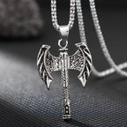 New Men's Double Axe Amulet Necklace Fashion Pendant Jewelry Personality Hip Hop Popular Accessories Small Gift
