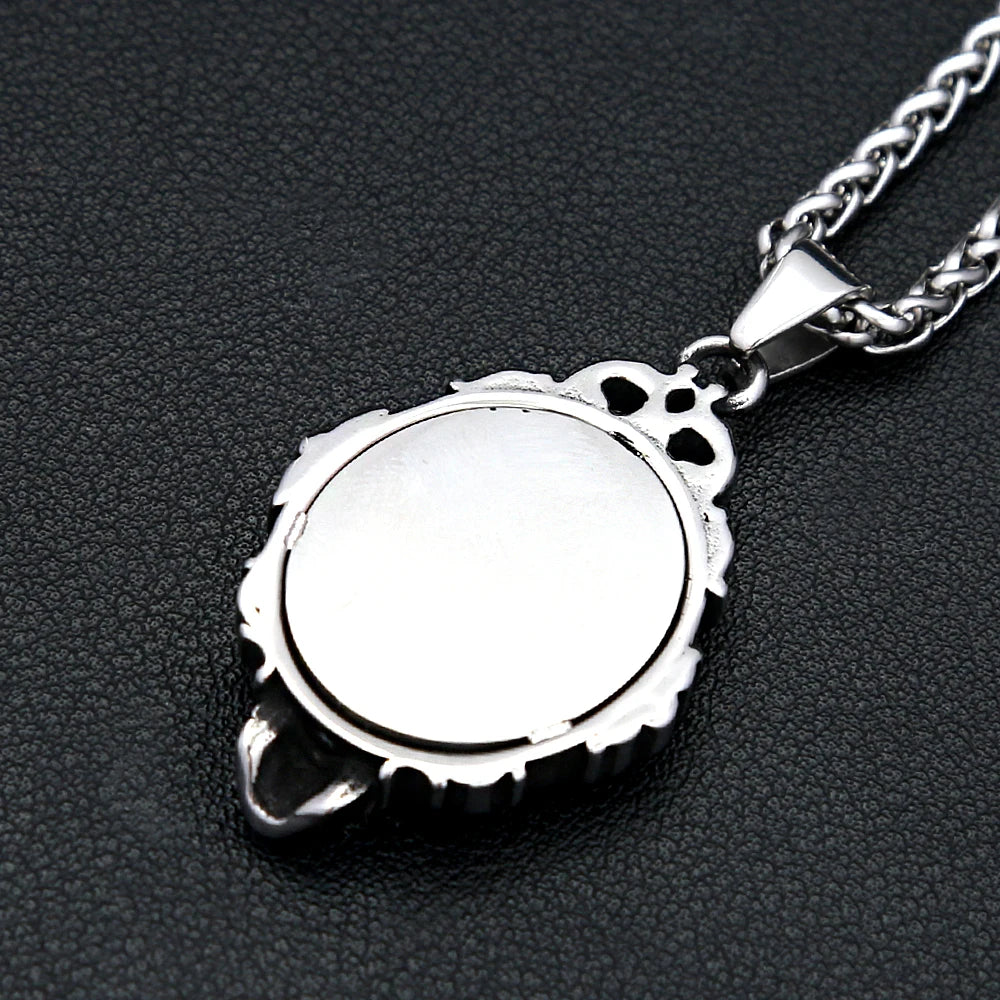 Skull Magic Mirror Pendant — Stainless Steel