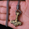 Multi Style Beaded Viking Thor's Hammer Pendant Necklace Stainless Steel Necklace Men Biker Mjolnir Amulet Jewelry