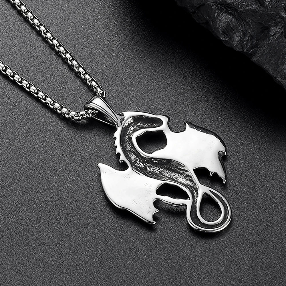 Evil Dragon Pendant Necklace — Stainless Steel