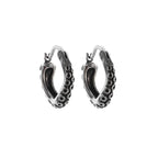 Gothic Spiked Hoop Earrings Small Textured Huggie — Two-Tone