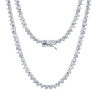 Hip Hop Iced Out Cubic Zircon 3mm Tennis Bracelet And Necklace Set Women Men Link Chain Jewelry Gold 5A CZ Silver