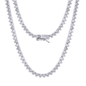 Hip Hop Iced Out Cubic Zircon 3mm Tennis Bracelet And Necklace Set Women Men Link Chain Jewelry Gold 5A CZ Silver