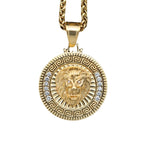 Hip Hop New Men's Lion King Tag Personalized Men's Jewelry 316L Stainless Steel with Rhinestone Necklace Pendant Jewelry