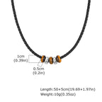 Tiger Eye Stone Pendant — Stainless Steel