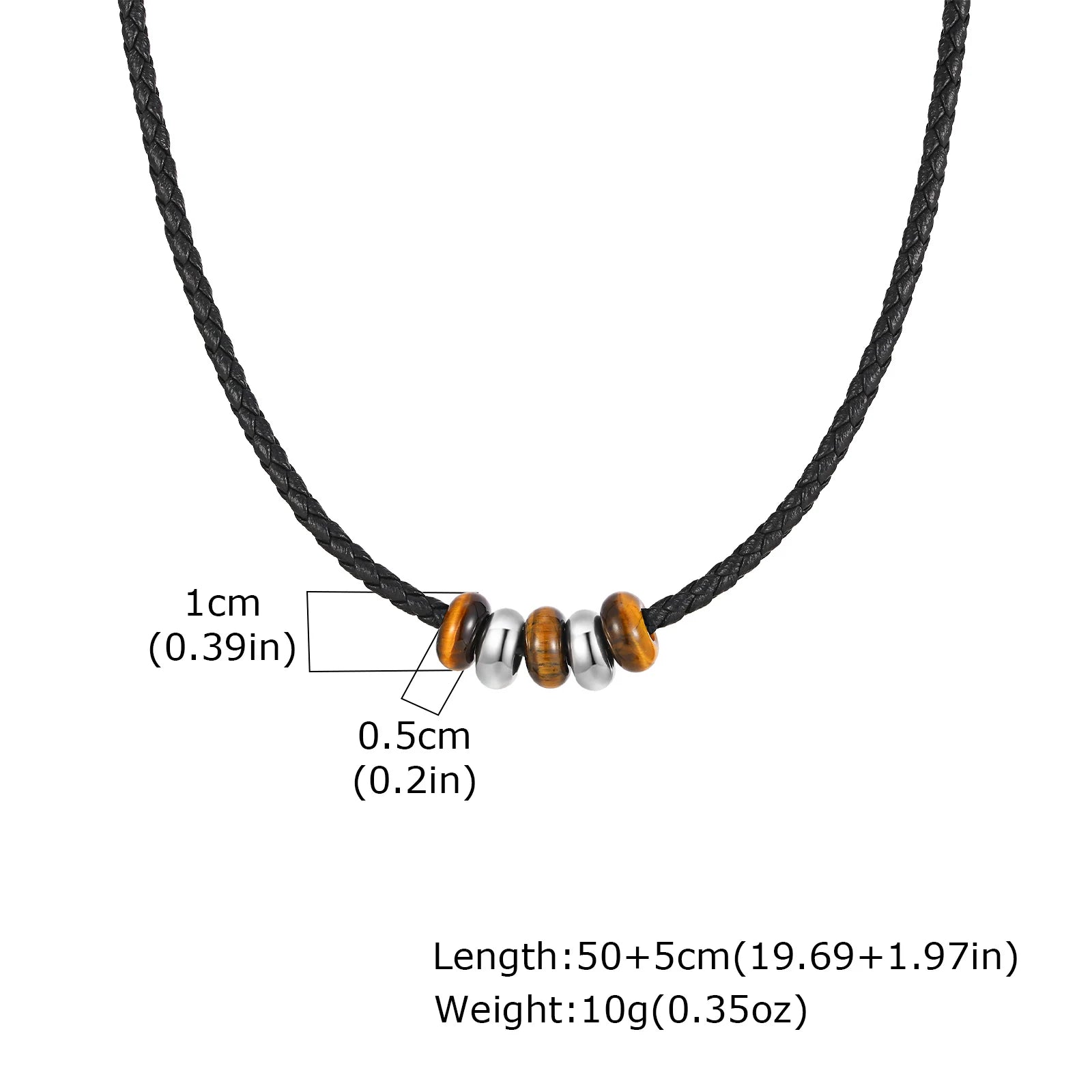 Tiger Eye Stone Pendant — Stainless Steel