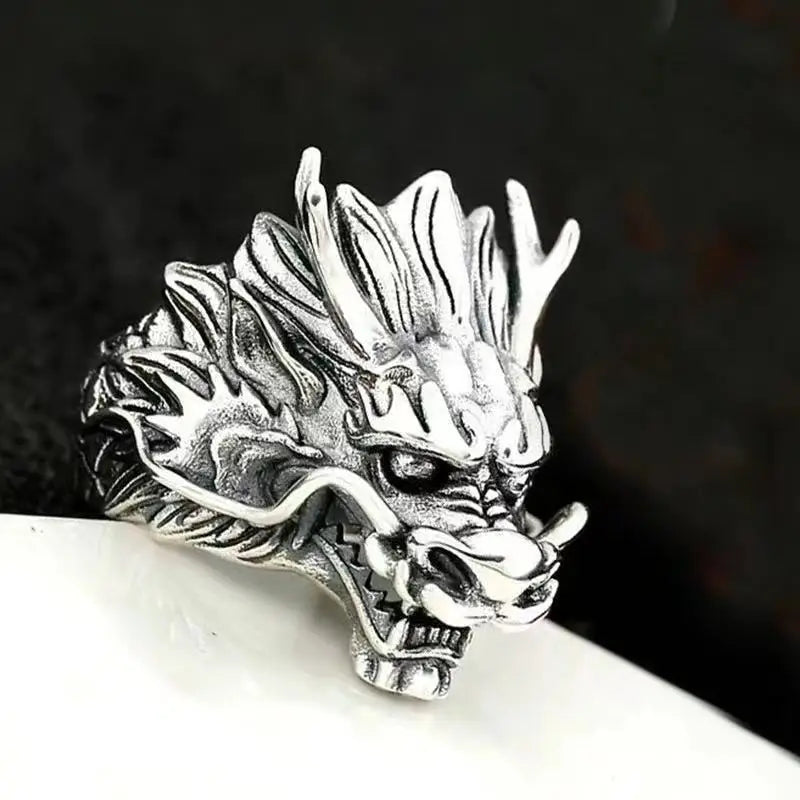 Retro Demon Dragon Siren Ring Domineering Hip Hop Rock Gothic Rings Accessories Trendy Men Womnen Jewelry Adjustable Size