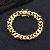 Gold Cuban Chain Necklace 10MM Smooth