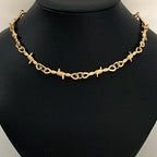 Small Wire Brambles Iron Black Choker Necklace Women Hip-hop Gothic Punk Style Barbed Wire Little Thorns Chain Choker Gifts