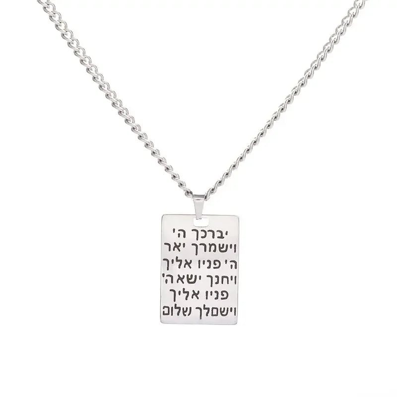Hamsa Hands of Fatima Hebrew Pendant Stainless Steel Jerusalem Star of David Necklace Women's Jewish Jewelry