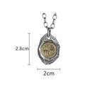 Vintage Boundless Joy Stone Pendant For Men Jewelry Ethnic Style Lucky Chain Necklace Male Personality Sweater Accessories