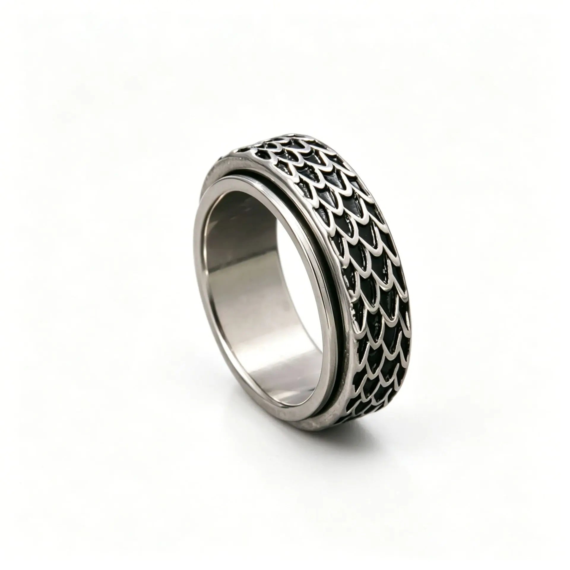 Norse Dragon Scale Ring — 316L Stainless Steel
