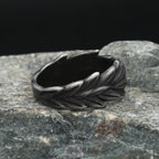 New Vintage 316L Stainless Steel Black Ears of Wheat Rings For Men Women Fashion Punk Creative Amulet Jewelry Gifts