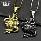 Skull Two-Tone Pendant Dark Snake Punk Party