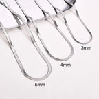 Snake Flat Chain Choker Necklace 5mm — Stainless Steel