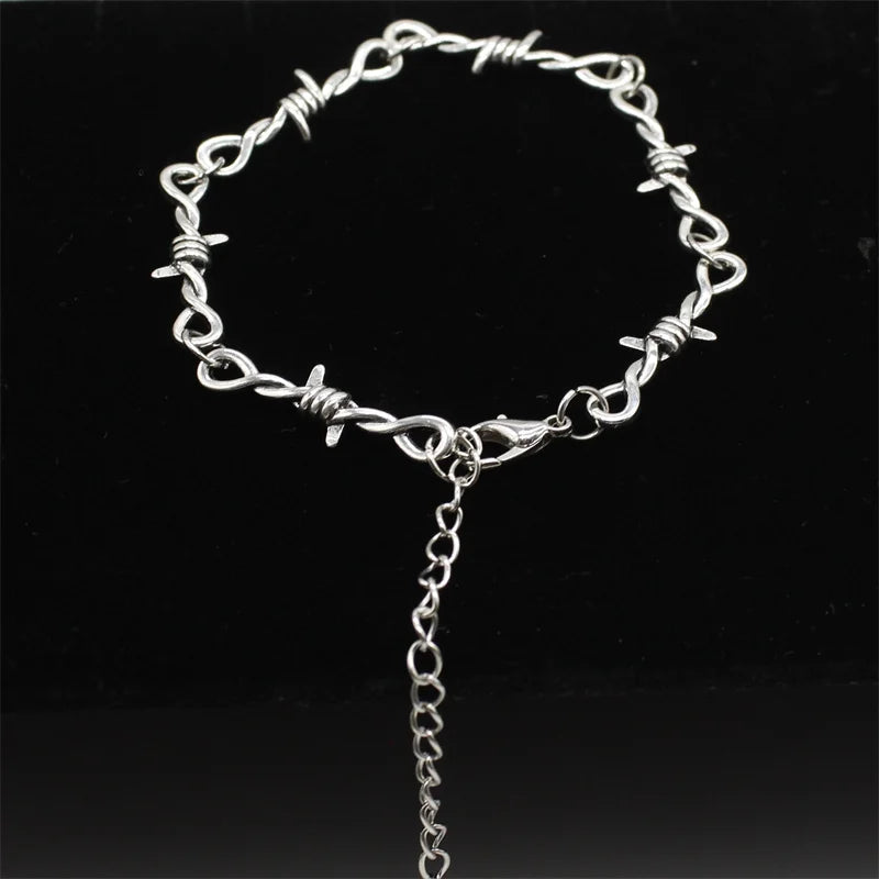 Barbed Wire Little Thorns Choker Bracelet — Gothic Punk, Small