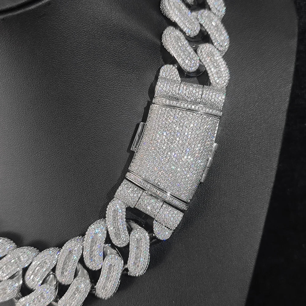 Iced Out Cuban Chain Necklace Stainless Steel 29MM