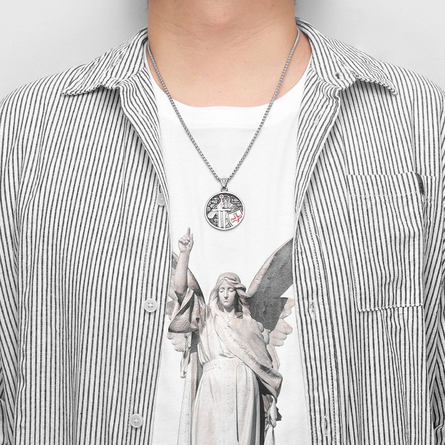 Crusade Paladin Pendant Necklace — Stainless Steel
