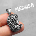 Medusa Snake Pendant Necklace Stainless Steel Greek