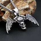Skull Engine Demon Wings Pendant — Stainless