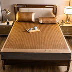 Cool Mat Bamboo Mat Summer Naked Sleeping Student Dormitory Mattress Foldable Ice Silk Mat Dual-Use Double-Sided