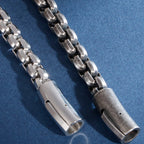 8MM Link Chain Man Bracelet for Men Matte Polished Stainless Steel Vintage Men's Wrist Bracelets On Hand Bands Mannen