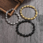 Fashion Punk Retro Skull Bracelet Gothic Dark Style Bold and Versatile Unisex Halloween Wristband