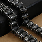 Retro Heavy Brush Stainless Steel Motorcycle Chain Bracelet 11/13MM Wide Mens Women Bike Biker Bracelets Hip-Hop Jewelry 19-23cm