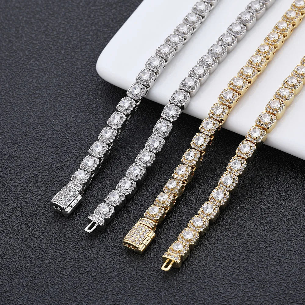 Tennis Chain Necklace Stainless Steel 5MM Cluster