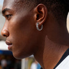 Star Pentagram Huggie Hoop Earrings — Stainless Steel