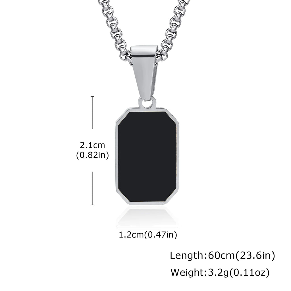 Men's Silver Color Geometric Pendant Necklace, Non Fading Stainless Steel Compass Necklace with Chain, Stylish Jewelry