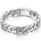 Classic 13MM Men's Cuban Link Chain Bracelet for Man Mirror Polished Solid Stainless Steel Bracelets Jewelry Accessory