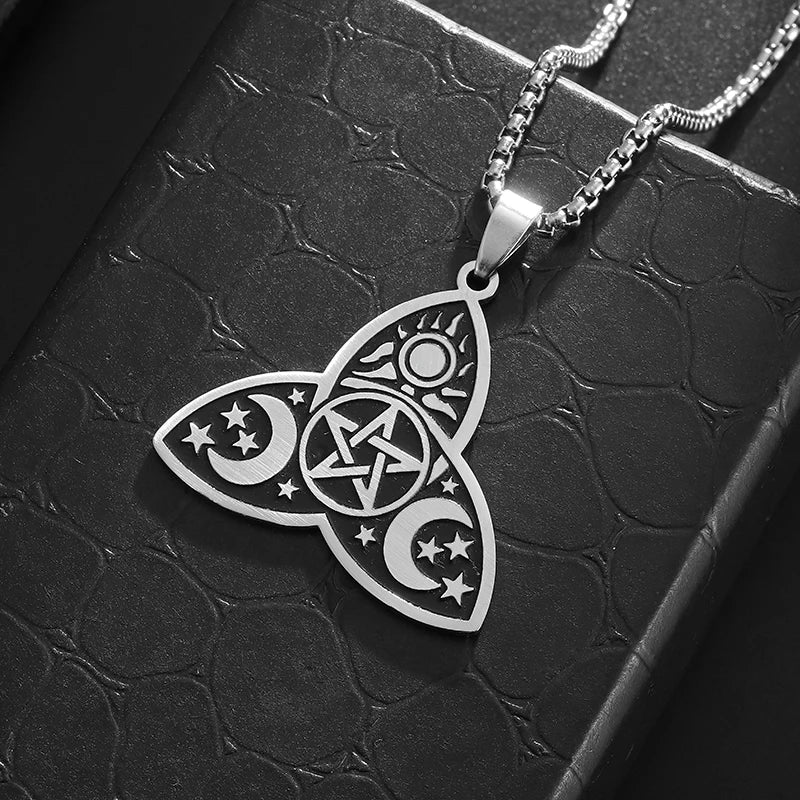 Sun Moon Star Trinity Pendant Necklace